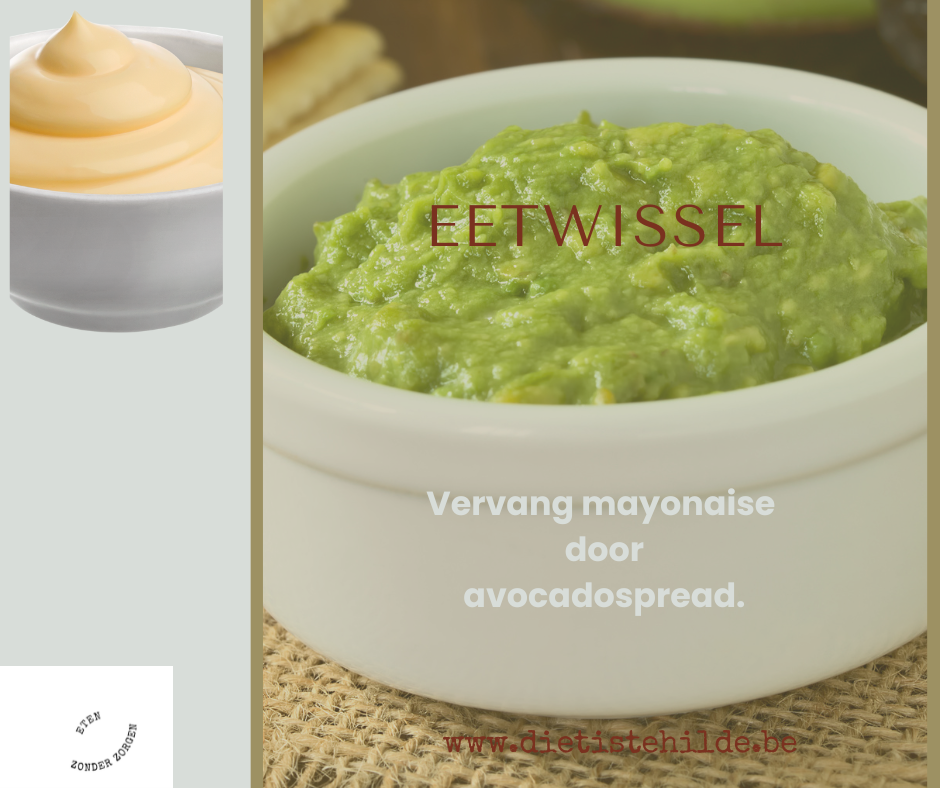 avocadospread in plaats van mayonaise